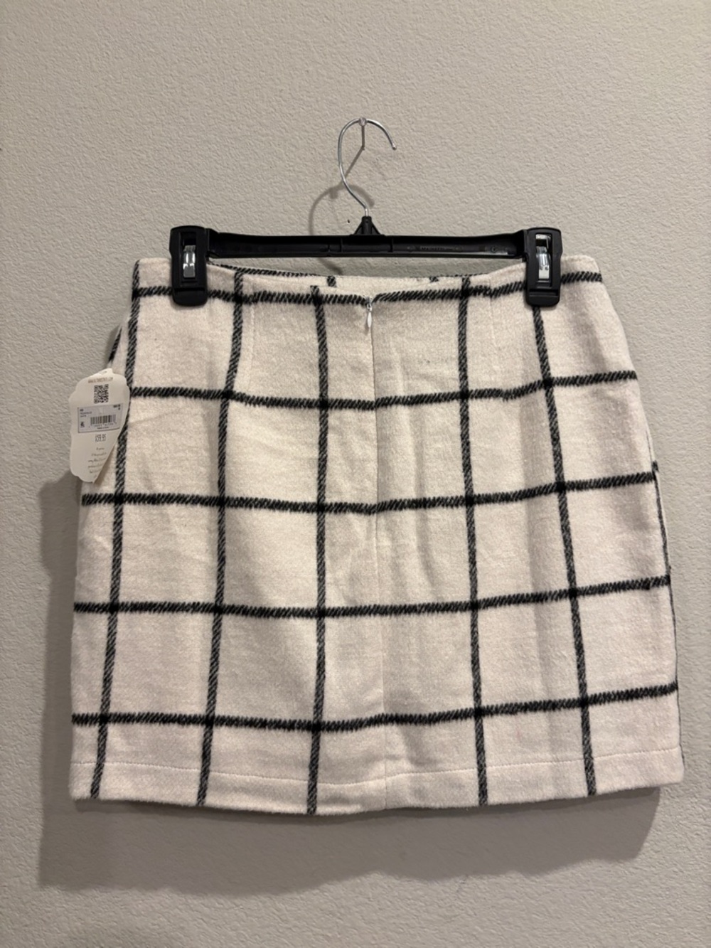 Altar'd State Black & Cream Windowpane Mini Skirt - Picture 3 of 4